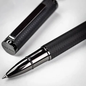 Hugo Boss Formation Rollerball Pen Herringbone - Gunmetal Black