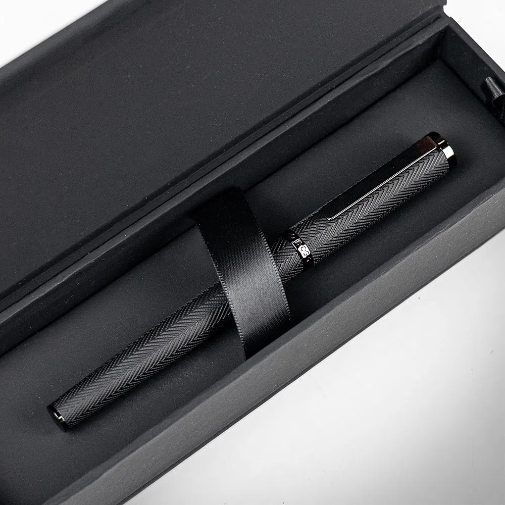 Hugo Boss Formation Rollerball Pen Herringbone - Gunmetal Black - Image 3