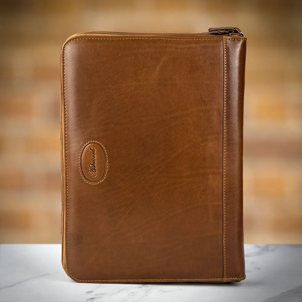 Ashwood A4 Double Zip Leather Tablet Folio - Image 3